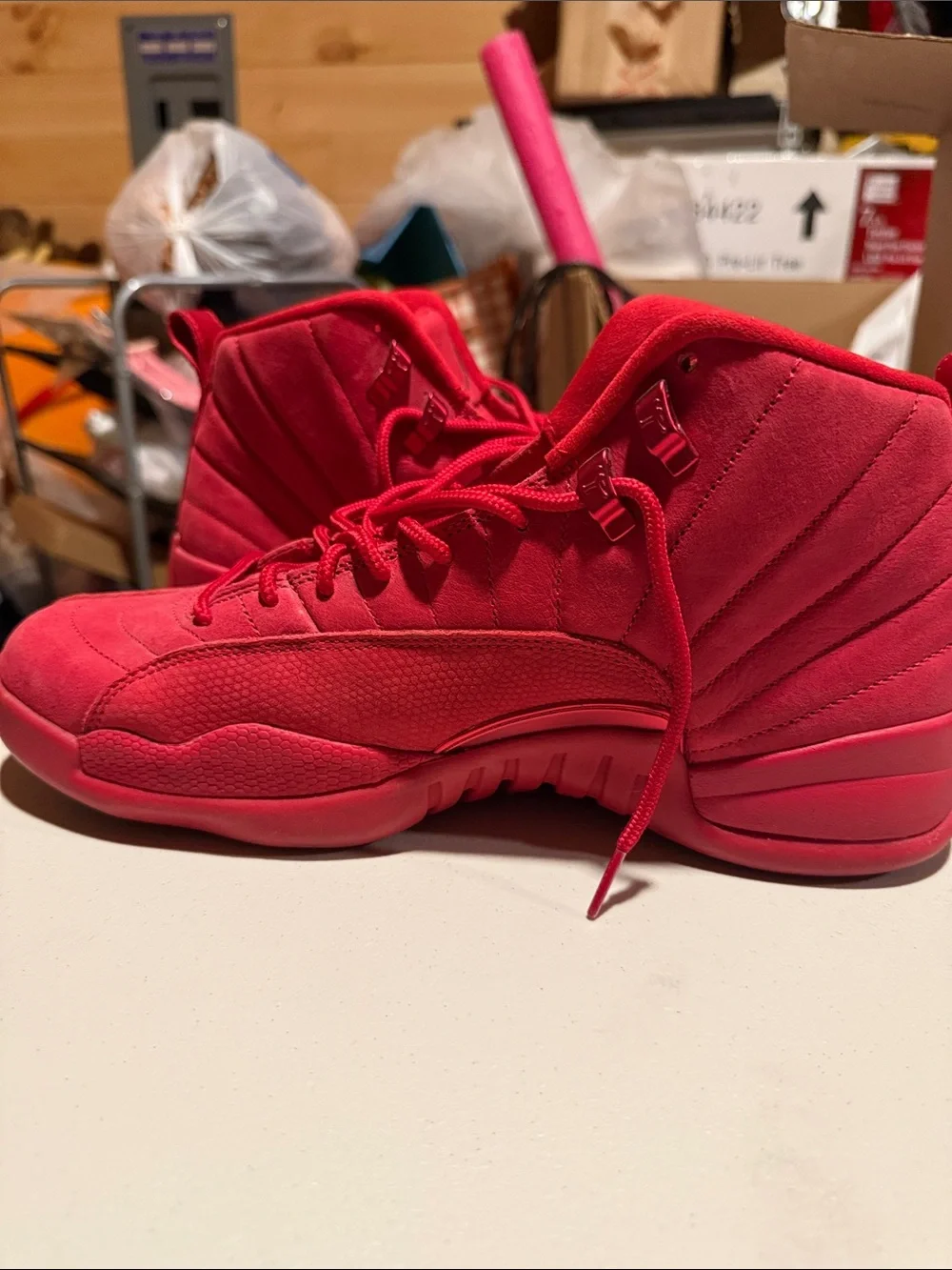 Jordan Men’s All-Red High-Top Sneakers